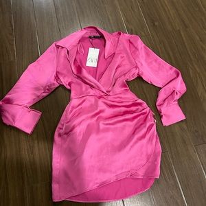 Zara pink wrapped dress